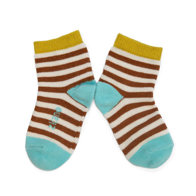 Zkano Kids Kids - Striped Organic Cotton Crew Socks - Banana organic-socks-made-in-usa