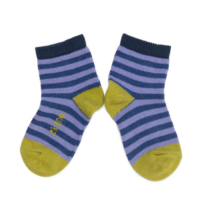Zkano Kids Kids - Striped Organic Cotton Crew Socks - Grape organic-socks-made-in-usa