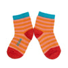 Zkano Kids Kids - Striped Organic Cotton Crew Socks - Tangerine organic-socks-made-in-usa