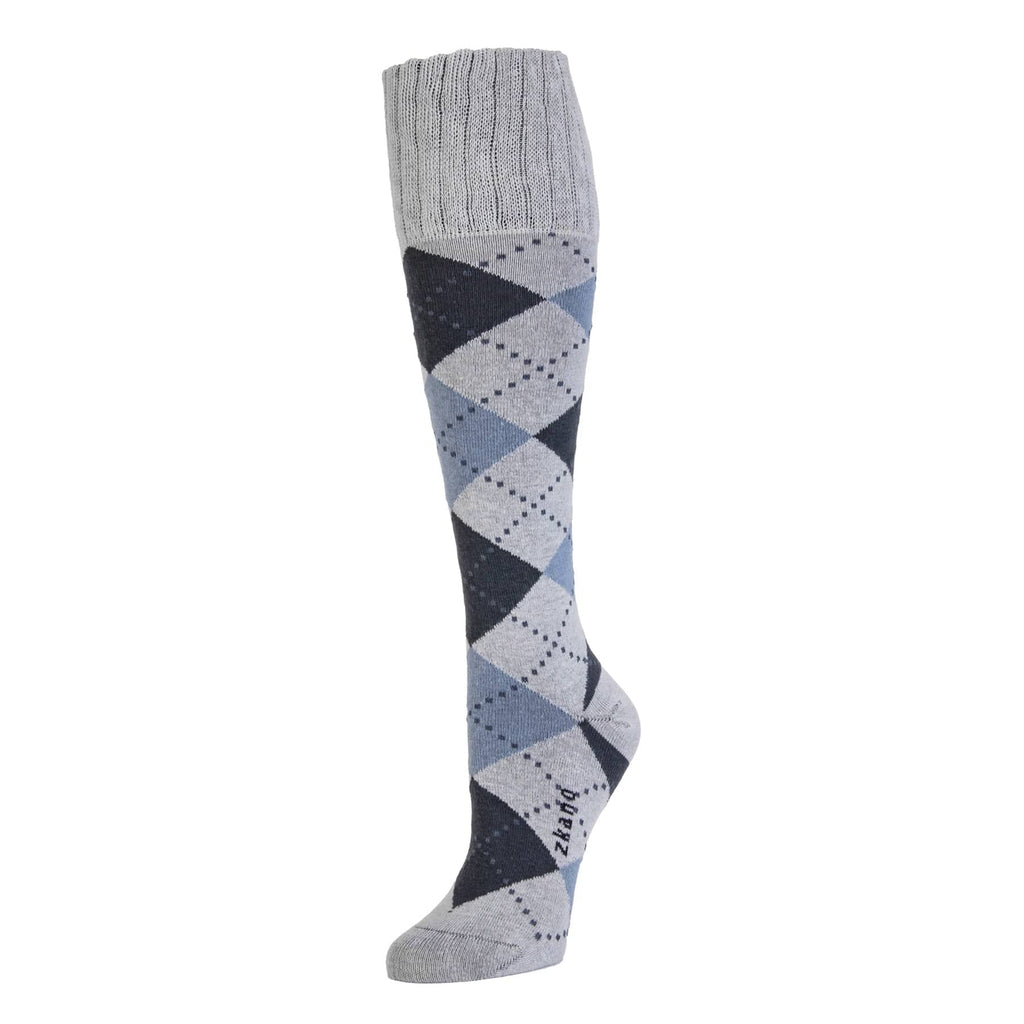 Zkano Knee High Medium Argyle - Organic Cotton Knee Socks - Heather organic-socks-made-in-usa