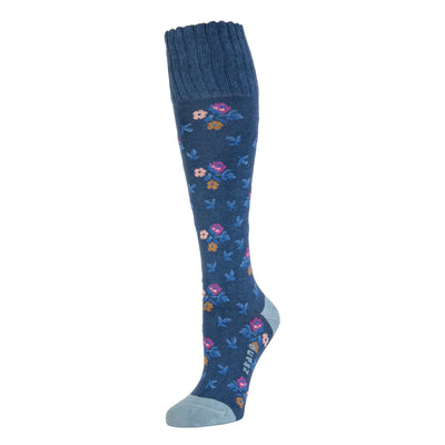 Zkano Knee High Medium Fiona - Organic Cotton Knee Socks - Navy organic-socks-made-in-usa