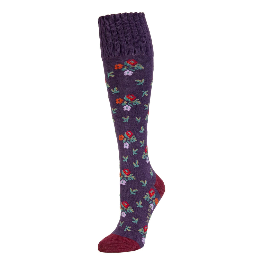 Zkano Knee High Medium Fiona - Organic Cotton Knee Socks - Plum organic-socks-made-in-usa