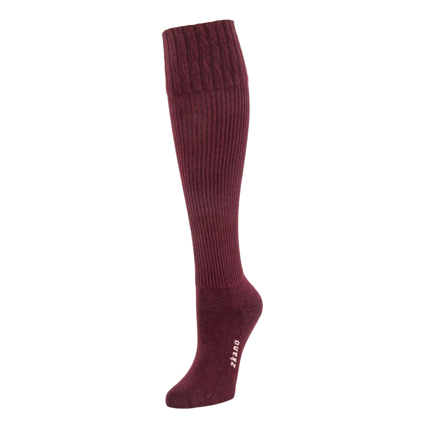 Zkano Knee High Medium Rib Knit - Organic Cotton Knee Socks - Mulberry organic-socks-made-in-usa