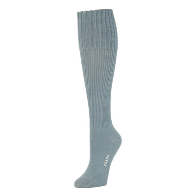 Zkano Knee High Medium Rib Knit - Organic Cotton Socks Knee High - Moonstone organic-socks-made-in-usa
