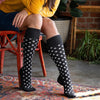 Zkano Knee High Medium Women's Organic Cotton Knee High Socks - Betty / Black organic-socks-made-in-usa