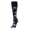 Zkano Knee High Medium Women's Prairie Floral - Organic Cotton Socks Knee High - Black organic-socks-made-in-usa