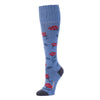 Zkano Knee High Medium Women's Prairie Floral - Organic Cotton Socks Knee High - Cornflower organic-socks-made-in-usa