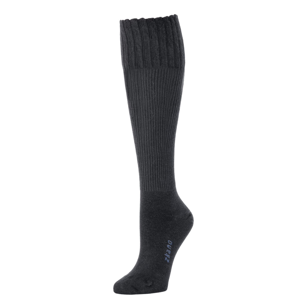 Zkano Knee High Medium Women's Rib Knit Organic Cotton Knee High Socks - Black organic-socks-made-in-usa