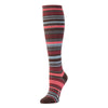 Zkano Knee High Medium Women's Variegated Stripe - Organic Cotton Socks Knee High Roll Top - Ash Brown organic-socks-made-in-usa