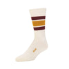 Zkano Men's Crew Large 1991 Retro Stripe - Organic Cotton Cushion Crew - Gold organic-socks-made-in-usa