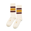 Zkano Men's Crew Large 1991 Retro Stripe - Organic Cotton Cushion Crew - Gold organic-socks-made-in-usa