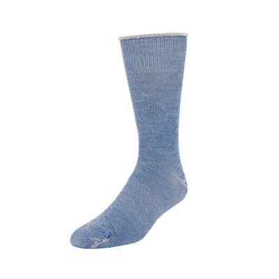 Zkano Mens Fashion Socks Large Full Cushion Merino Wool Roll Top -  Blue Denim organic-socks-made-in-usa