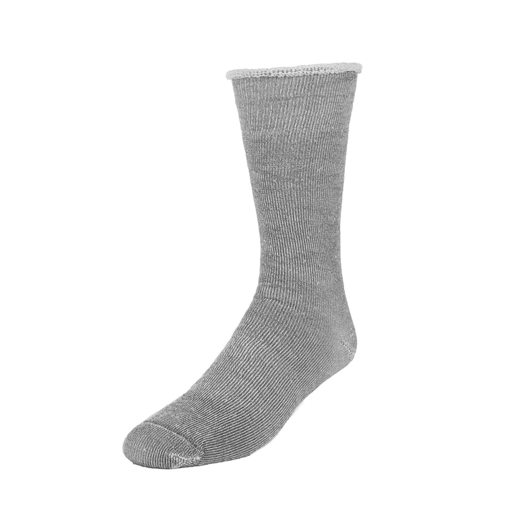 Zkano Mens Fashion Socks Large Full Cushion Merino Wool Roll Top - Stone organic-socks-made-in-usa