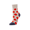 Zkano Roll Top Medium 50's Dot - 1/2 Crew Organic Cotton Socks - Poppy Red organic-socks-made-in-usa