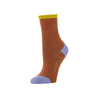 Zkano Roll Top Medium Color Block - Roll Top Organic Cotton 1/2 Crew Socks - Honey organic-socks-made-in-usa