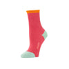 Zkano Roll Top Medium Color Block - Roll Top Organic Cotton 1/2 Crew Socks - Melon organic-socks-made-in-usa