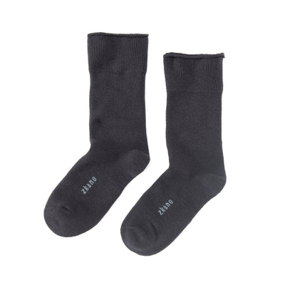 Zkano Roll Top Medium Cushioned Roll Top Organic Cotton Crew Socks - Charcoal organic-socks-made-in-usa