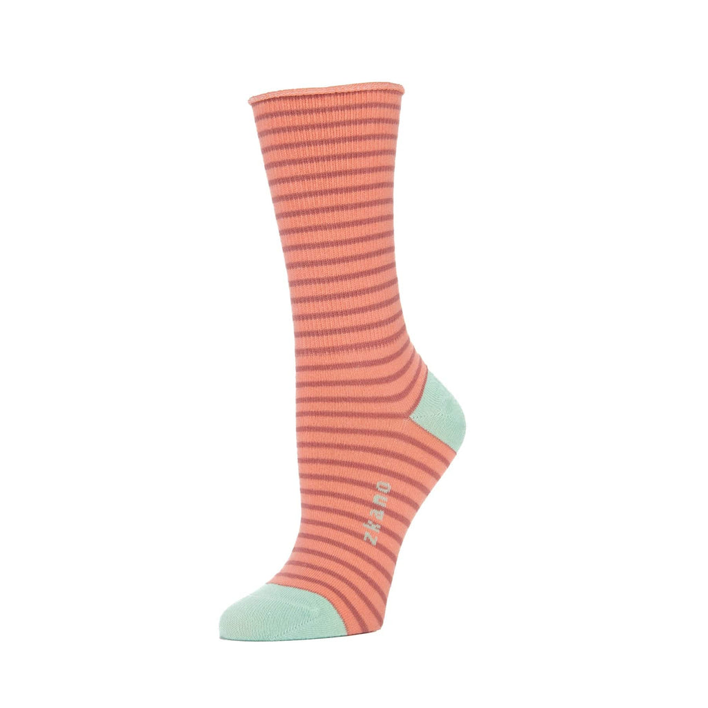 Zkano Roll Top Medium Rose - Organic Cotton Socks Roll Top - Blush organic-socks-made-in-usa