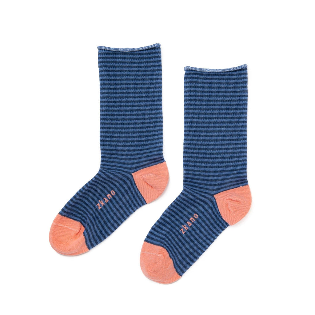 Zkano Roll Top Medium Rose - Roll Top Organic Cotton Crew Socks - Cornflower organic-socks-made-in-usa