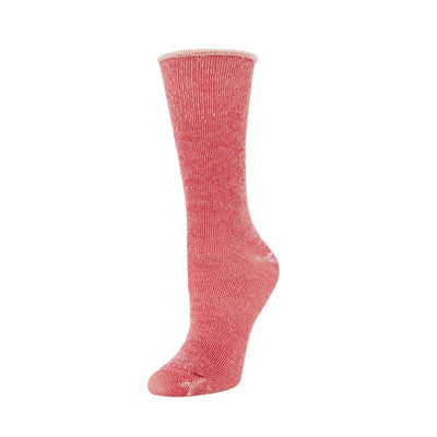 Zkano Womens Fashion Socks Wmns. Full Cushion Merino Wool Roll Top -  Red organic-socks-made-in-usa