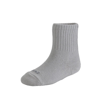Zkano Kids Kids - ribbed organic cotton crew socks - grey organic-socks-made-in-usa