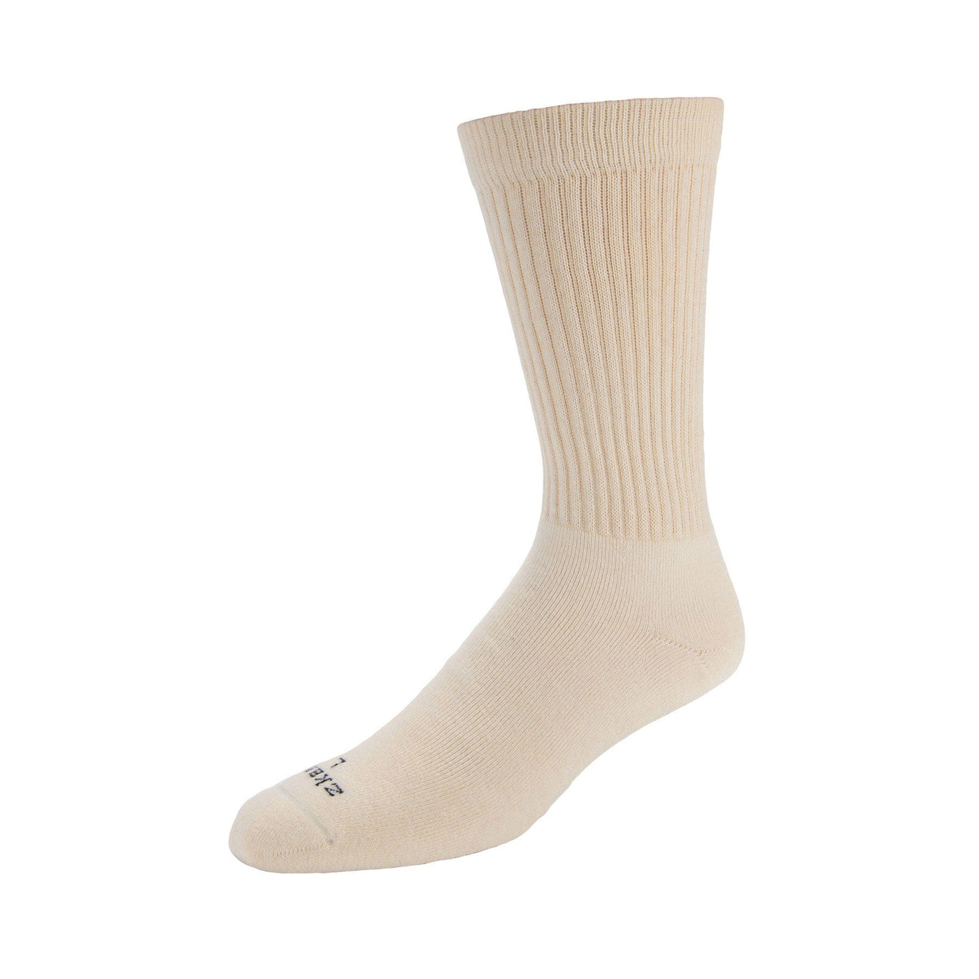 Zkano Basic & Sport Aspire - cushioned organic cotton crew socks - natural organic-socks-made-in-usa