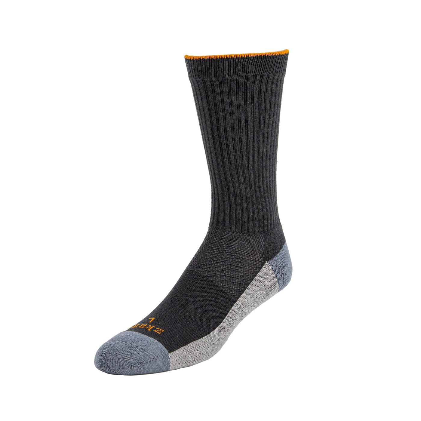 Zkano Basic & Sport Large (mens shoe size 8 - 12.5) Summit - performance organic cotton crew socks - charcoal organic-socks-made-in-usa