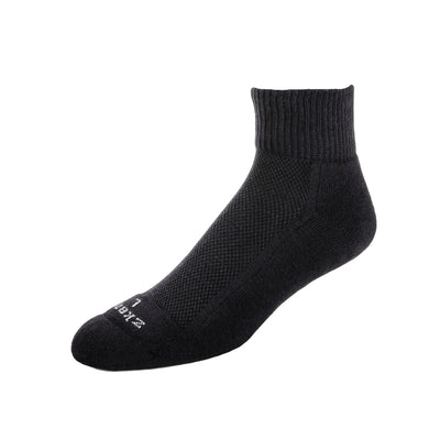 Zkano Basic & Sport Tempo - 1/2 cushion organic cotton anklet socks - black organic-socks-made-in-usa