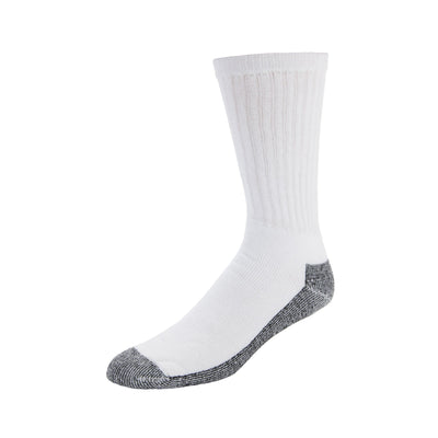 Zkano Basic & Sport Tread - heavyweight organic cotton crew socks - white organic-socks-made-in-usa