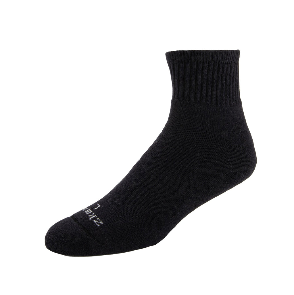 Zkano Basic & Sport Venture - cushioned organic cotton mini crew socks - black organic-socks-made-in-usa