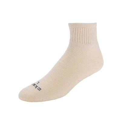 Zkano Basic & Sport Venture - cushioned organic cotton mini crew socks - natural organic-socks-made-in-usa