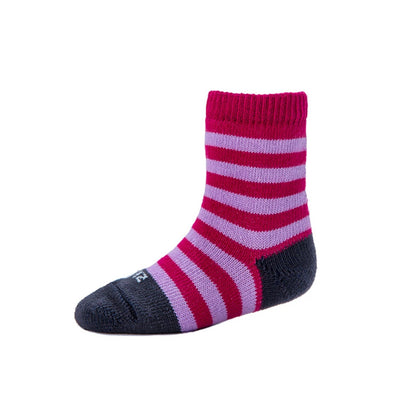 Zkano Infant & Toddler Socks Kids Crew Sock Striped Hot Pink + Lilac organic-socks-made-in-usa