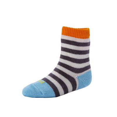 Zkano Infant & Toddler Socks Kids Crew Sock Striped Pumpkin + Natural organic-socks-made-in-usa