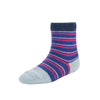 Zkano Kids Kids - pinstripes organic cotton crew socks - navy organic-socks-made-in-usa