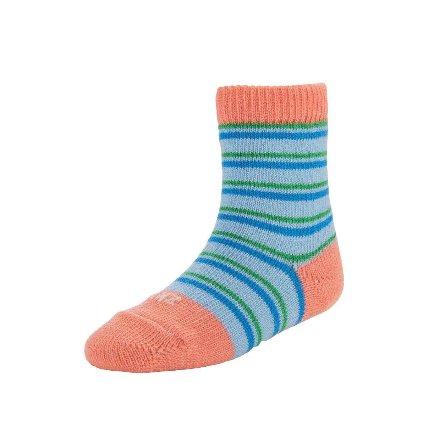 Zkano Kids Kids - pinstripes organic cotton crew socks - sky organic-socks-made-in-usa