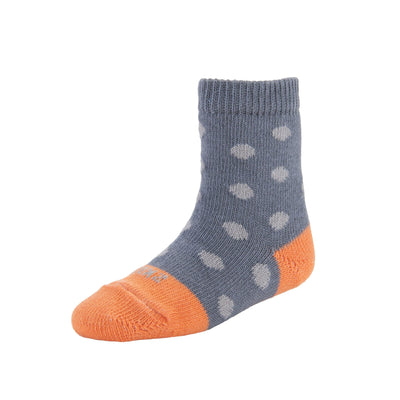 Zkano Kids Kids - polka dot organic cotton crew socks - grey organic-socks-made-in-usa