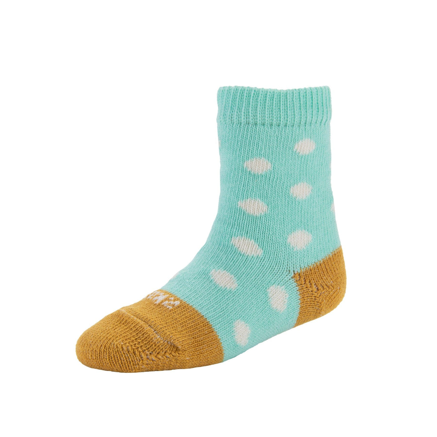 Zkano Kids Kids - polka dot organic cotton crew socks - ice green organic-socks-made-in-usa