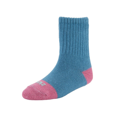 Zkano Kids Kids - ribbed organic cotton crew socks - blue organic-socks-made-in-usa