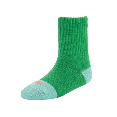 Zkano Kids Kids - ribbed organic cotton crew socks - kelly green organic-socks-made-in-usa