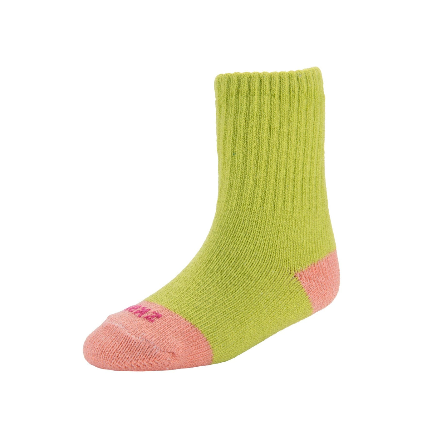 Zkano Kids Kids - ribbed organic cotton crew socks - lime organic-socks-made-in-usa