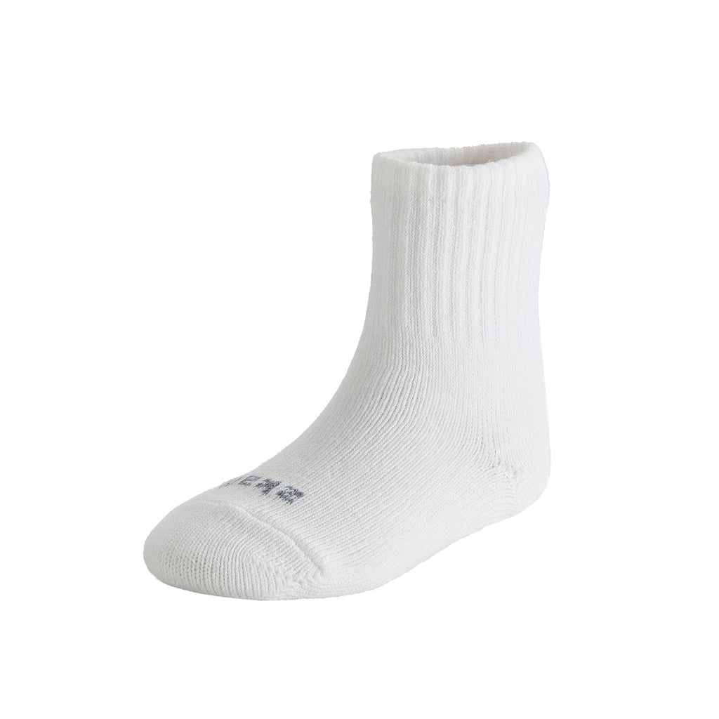 Zkano Kids Kids - ribbed organic cotton crew socks - white organic-socks-made-in-usa