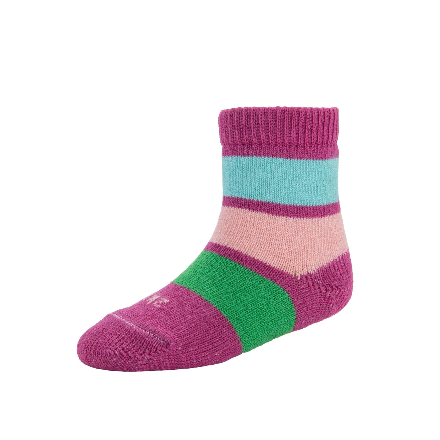 Zkano Kids Kids - rugby stripe organic cotton crew socks - berry organic-socks-made-in-usa