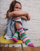 Zkano Kids Kids - rugby stripe organic cotton crew socks - fuchsia organic-socks-made-in-usa