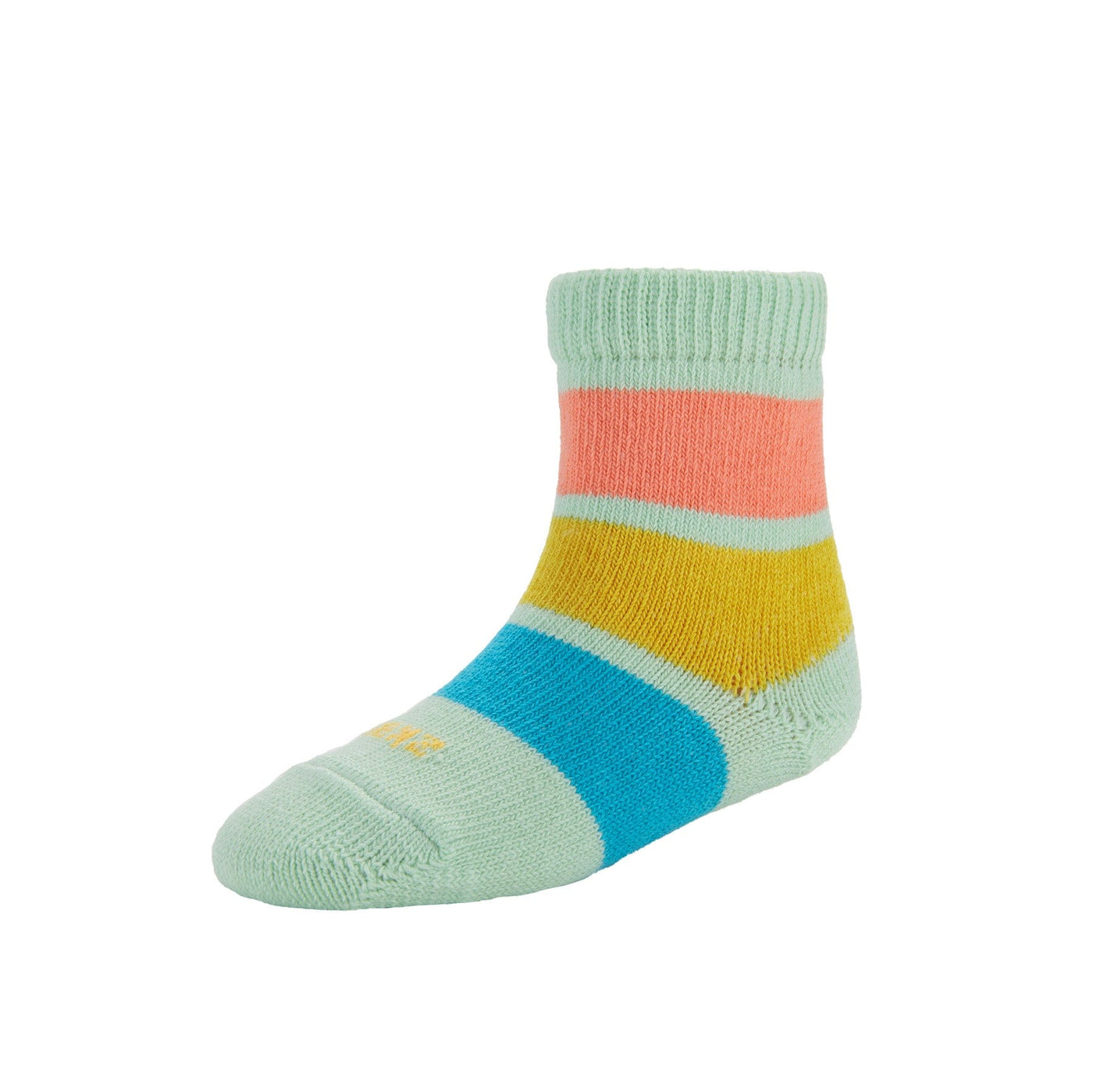 Zkano Kids Kids - rugby stripe organic cotton crew socks - sherbet organic-socks-made-in-usa