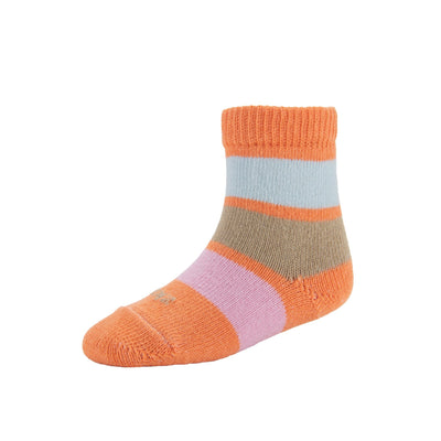 Zkano Kids Kids - rugby stripe organic cotton crew socks - tangerine organic-socks-made-in-usa