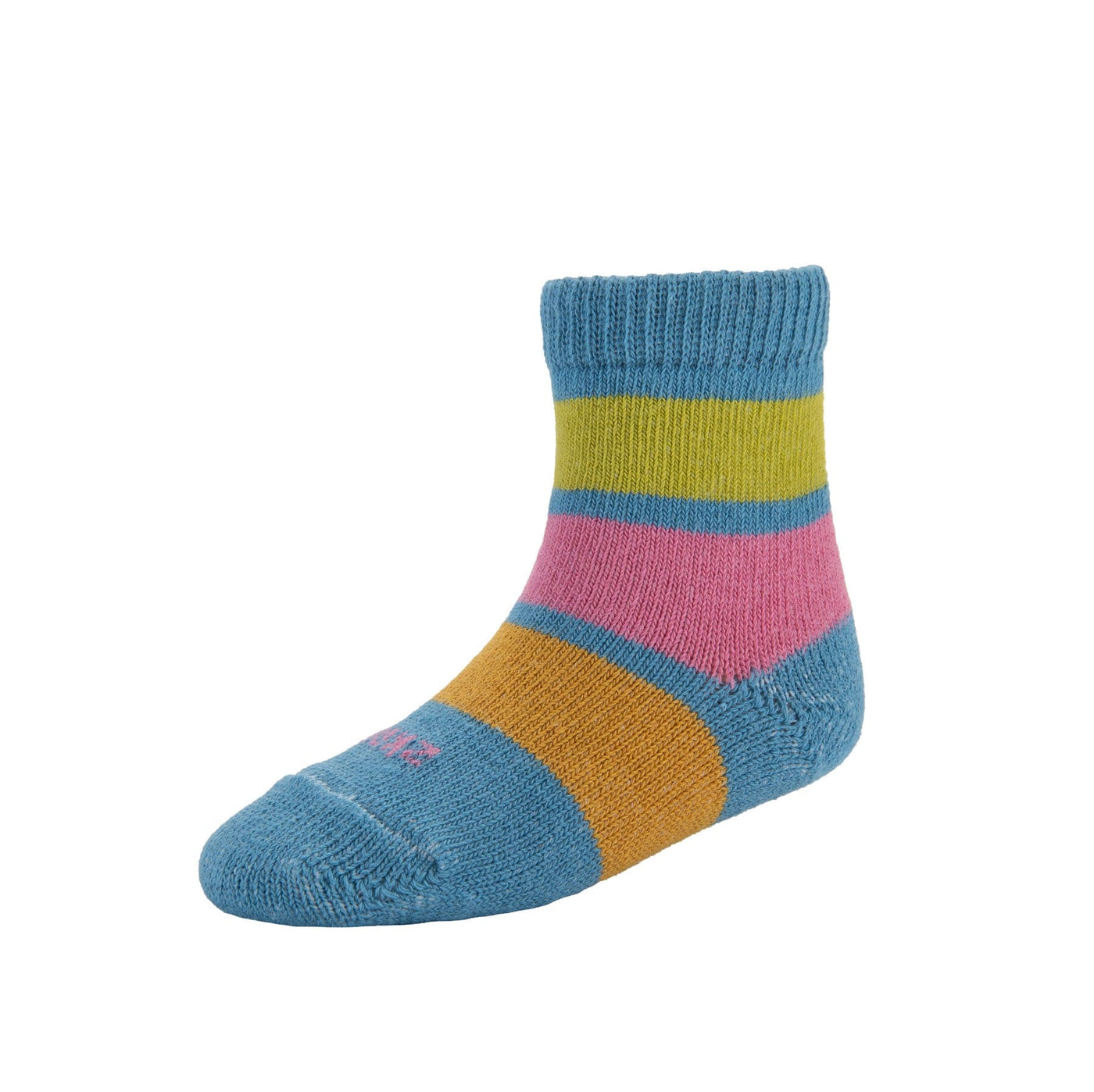 Kids - Rugby Stripe Organic Cotton Crew Socks - Blue Raspberry – zkano socks