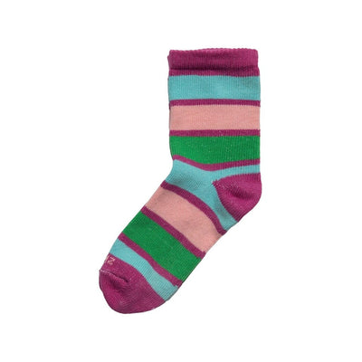 Kids - Rugby Stripe Organic Cotton Crew Socks - Fuchsia – zkano socks