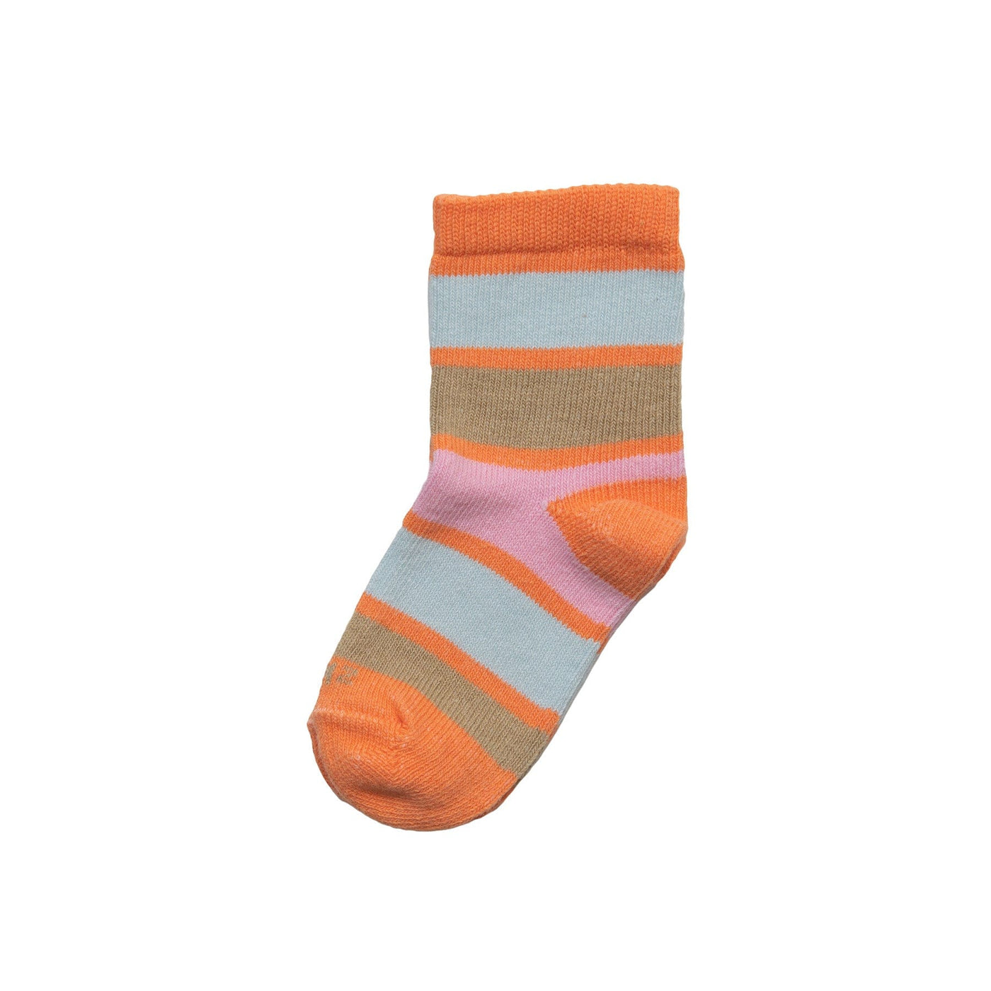 Zkano Kids Medium   (toddler/kid shoe size 8-13) Kids - rugby stripe organic cotton crew socks - tangerine organic-socks-made-in-usa