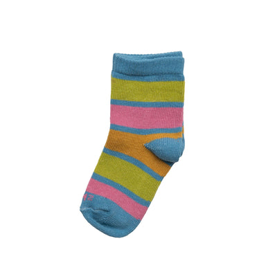 Zkano Kids Medium   (toddler/kid shoe size 8-13) Kids - striped organic cotton crew socks - blue organic-socks-made-in-usa