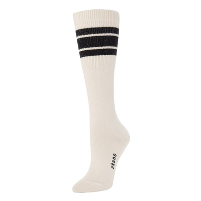 Zkano Knee High 1991 Retro Stripe - Organic Cotton Knee Socks - Black organic-socks-made-in-usa